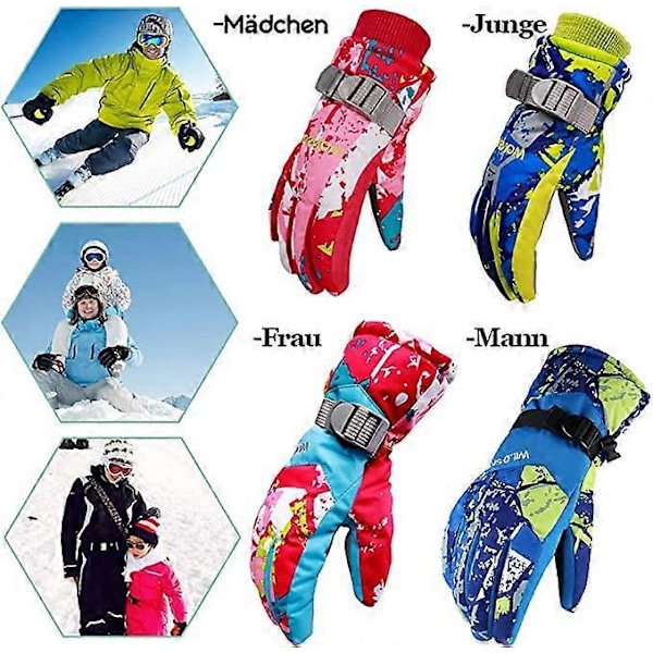Skidhandskar för barn/män/kvinnor vattentäta och vindtäta vinterhandskar varma sporthandskar snowboardhandskar för utomhussporter på vintern cykelhandskar