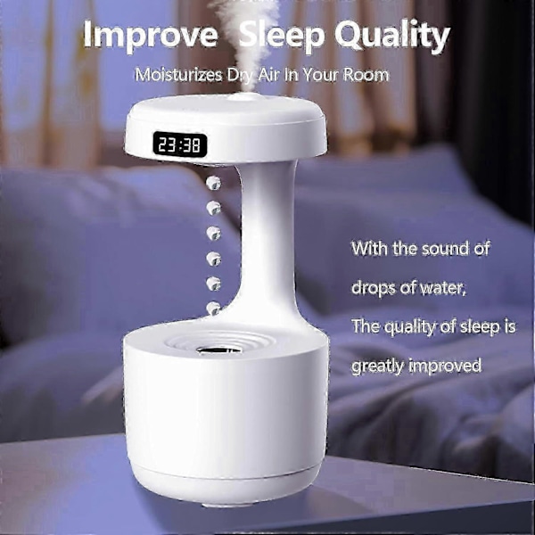 Stille Luftfuktere med Kald Tåke, USB Skrivebordsluftfuktere med 8 timers Arbeidstid, Smart LED-Display, Automatisk Avstenging ved Tom Tank, for Baby Hjemmekontor