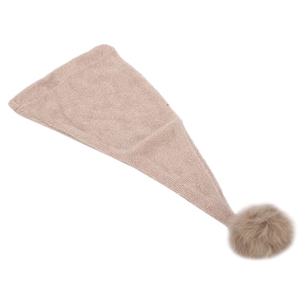 Baby Fotografi Prop Mössa Lång Svans Pompom Dekoration Nyfödd Fotografering Mössa för 0-1 Månad Baby Ljus Tan