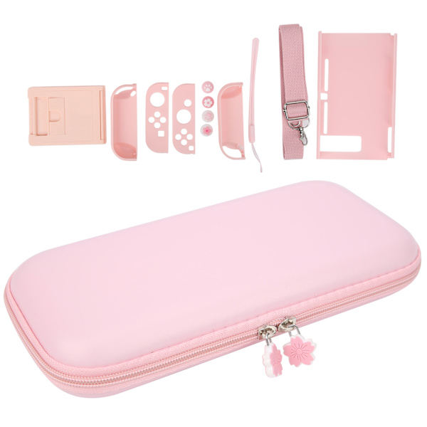 Bärbar förvaringsväska skärmskydd spelkonsol skyddande tillbehör för NintendoPink