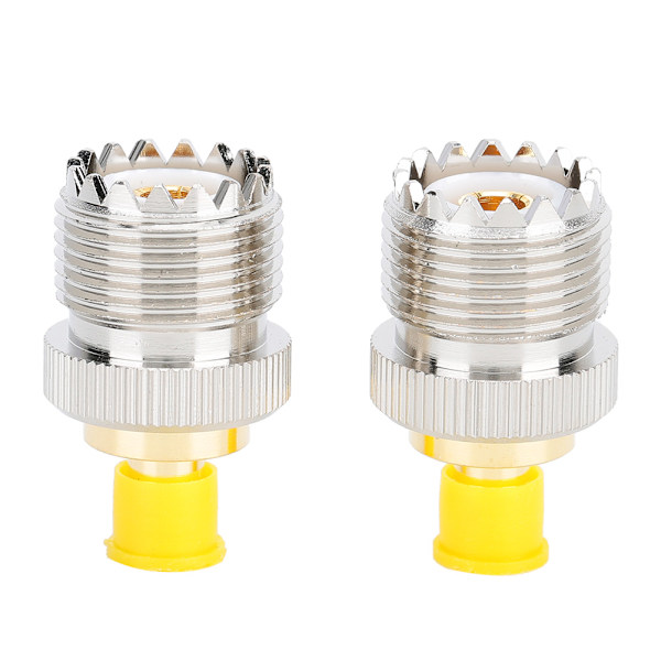 2 stk. SMA hun til UHF hun adapter stik messing 50 ohm stik til antenner