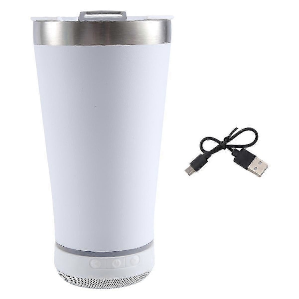 USB 16Oz Termosmugg med Bluetooth Återanvändbar Rostfri Dubbelväggig Mugg 473ML Isolerad Bi