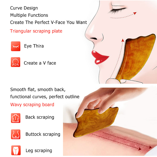 Gua Sha skrapa massageverktyg Gua Sha bräda skrapa verktyg för ansikte och kropp