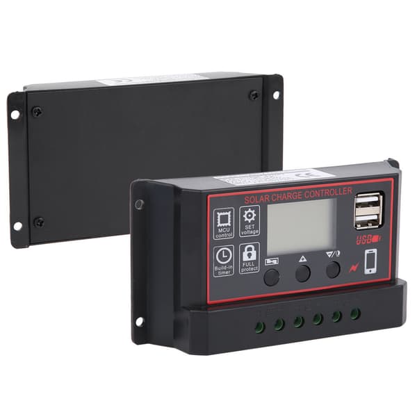Solcellelader Fotovoltaisk Instrumentkontroller USB5V Digital Skjerm Solenergi Regulator