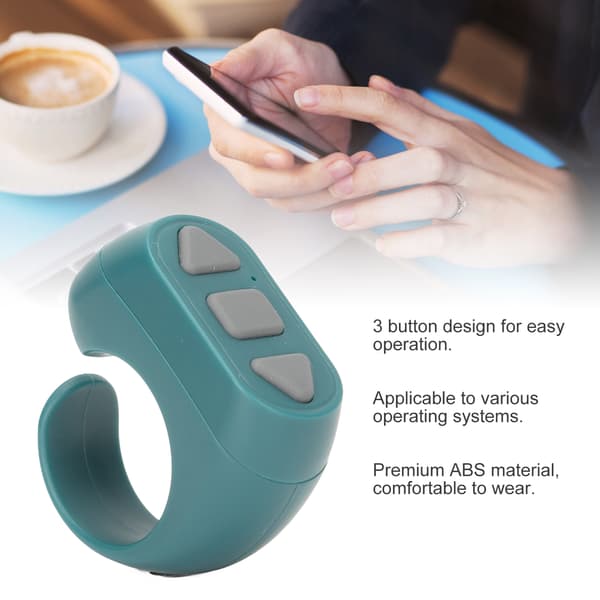 Fjernkontroll Sidevender Bluetooth 4.0 Ringkontroller 2.4‑2.4835GHz for Telefon APP
