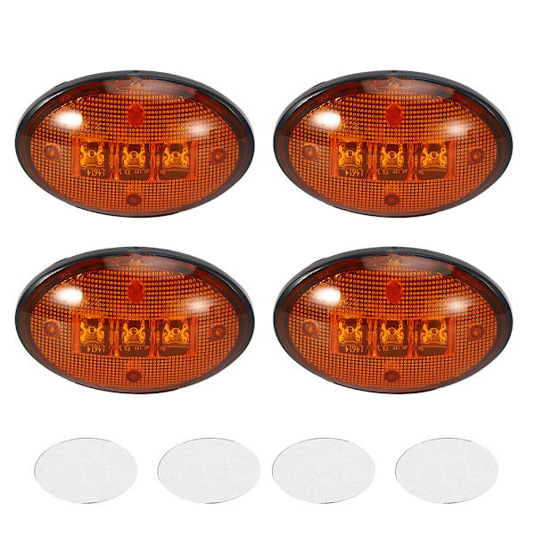 2,3 tommer 12V DC Fender Side Marker Lights Vandtæt Passer til Ford F-serien 1999-2010 (4 stk. ravfarvet lys)