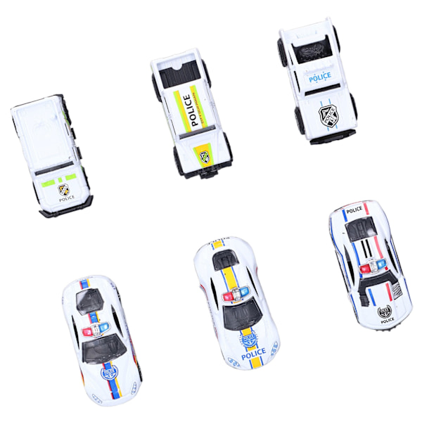 6 kpl poliisiautoleluja 1:64 mittakaavassa Premium-seos Kestävä Pieni kannettava Hieno muotoilu Elävät värit Die-cast-autot
