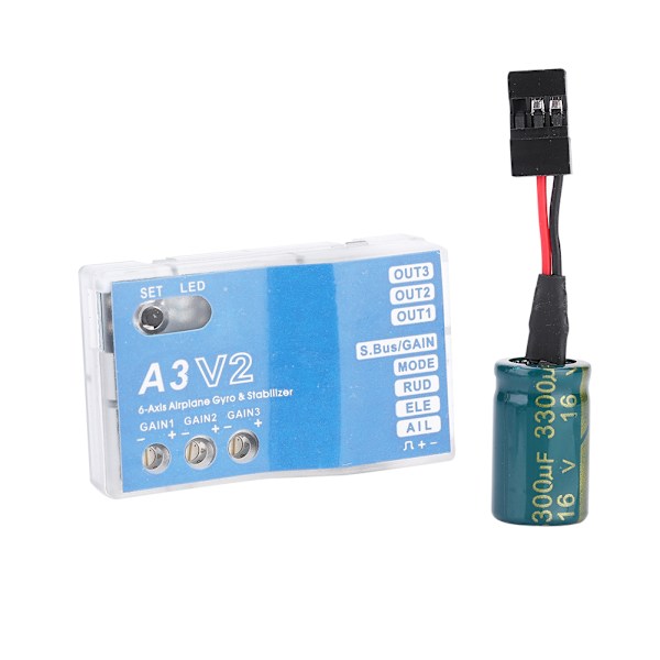 F50A 3-akset Gyro A3 V2 flyvekontrolstabiliseringssystem til RC fastvingefly