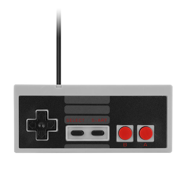 Klassisk trådbunden USB-spelhandkontroll spelkontroll ursprungligen designad för NES Mini-värd (grå)