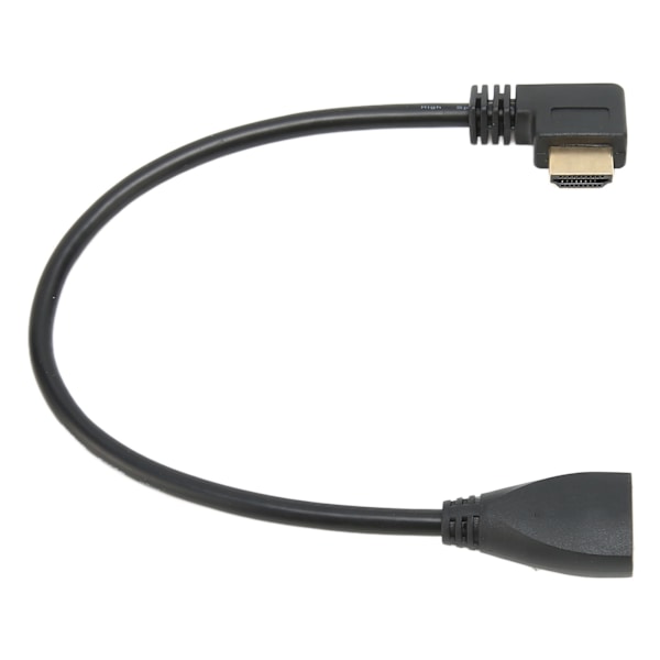 Vänstervinkel HD Multimedia Interface Förlängningskabel Typ A hane till hona 24K guldpläterad kontakt 3D 4K videokabel