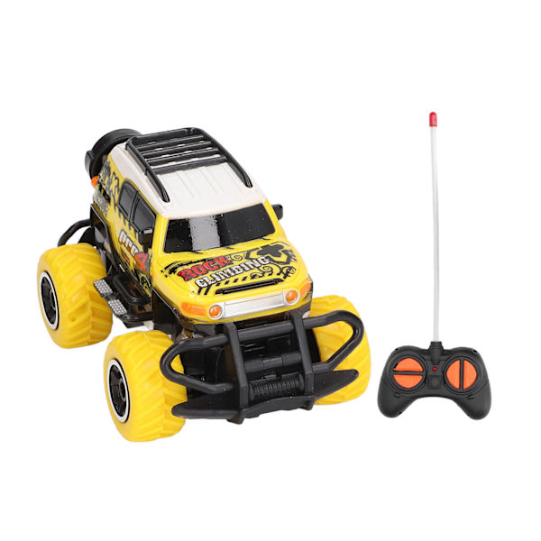 1:43 RC Mini Bil Klotter Söt Utseende Stark Friktion Bärbar Off Road Fjärrkontroll Bil Gul