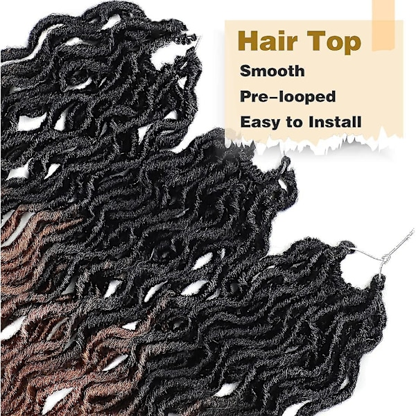 2kpl/erä Gypsy Faux Crochet -letit Esikiharretut Syvät Aaltoilevat Kihara Twist Punontahiukset Goddess-letit Synteettiset Hiukset
