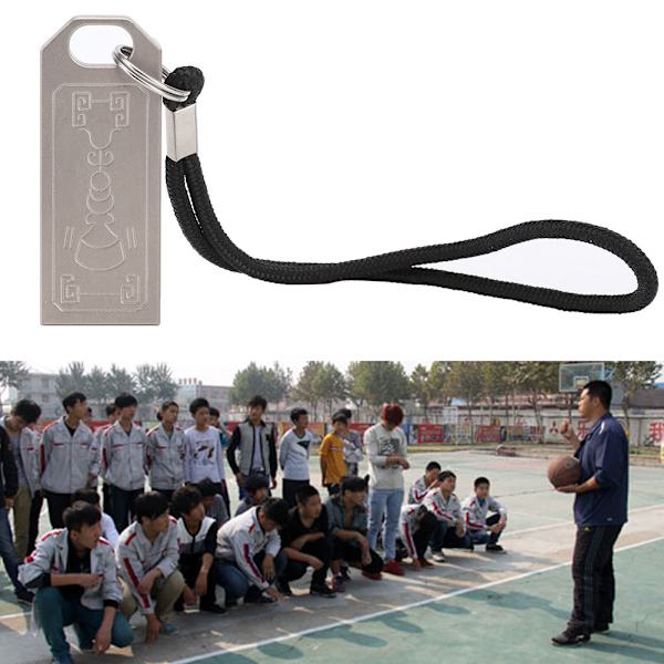 Bärbar dubbelrör Survival Whistle Titanium Alloy Student Outdoor Emergency Whistle med rep