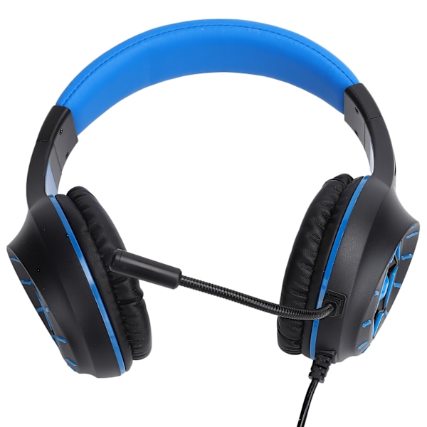 Gaming Headset 40mm Trådbundet Stereo Hörlurar med Cool LED Ljus Mikrofon för PC Laptop