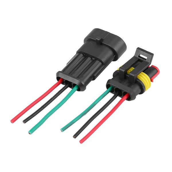 5 sæt bil 3-pinnet vandtæt elektrisk stik sæt