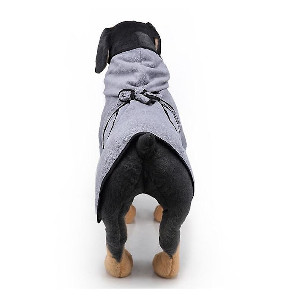 Mikrofiber Hundebadekåbe - Absorberende Ekstra Lille Hundebadekåbe til Tørring Efter Svømning, Badning eller Ude i Regnen (XS Grå)