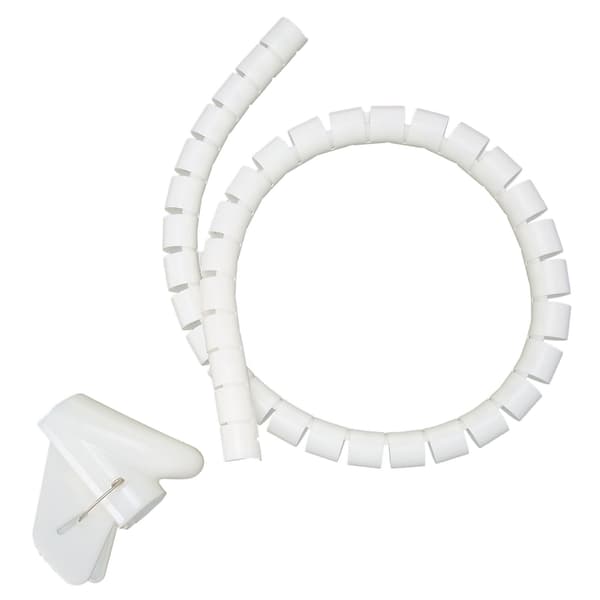Kabelhylsor Organizer Spolad Kabelhantering Lindningsrör Öppen Typ med Klämma 10 meter Vit Dia16mm
