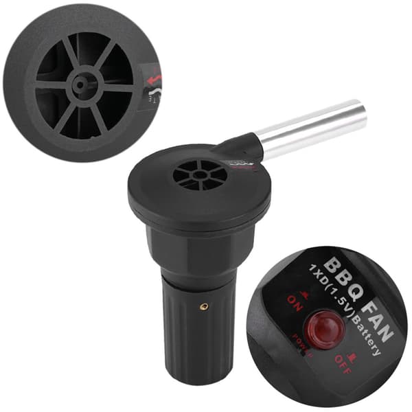 Bärbar batteridriven BBQ-fläkt luftblåsare för utomhuscamping picknick kolgrill