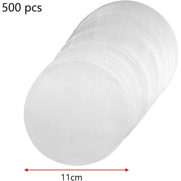 Burgerpapper Set med 500 Ark Runt Bakplåtspapper Ø 11 cm Vaxpapper, Non-Stick Separationspapper för Hamburgarpressar, Frikadeller, Biffar, Ångkokare