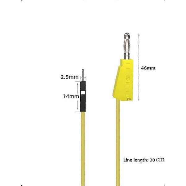 10 stk. Multimeter Testledninger, Banan Testledning Stabelbar Bananstik til Breadboard Han Jumperledninger, Ledningskabel med Clips