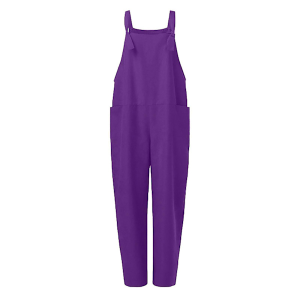 Casual Løs Kvinders Dungarees Romper XXXXL Lilla