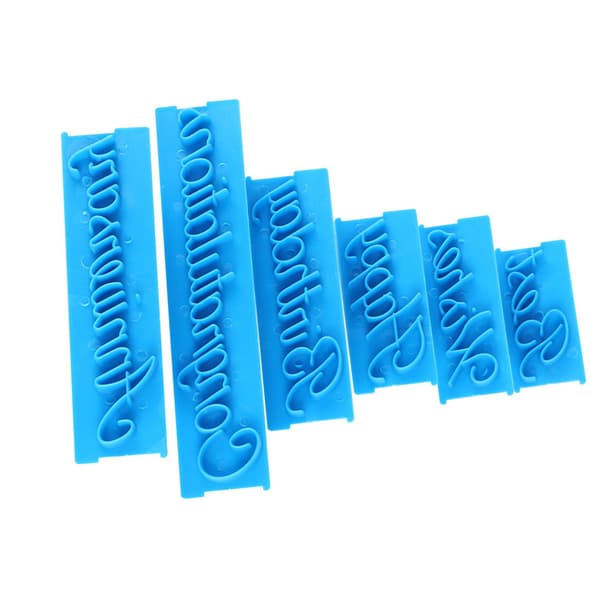 3 sett håndskrift bokstav kake preger DIY plastformer kake dekorere utskrift mold