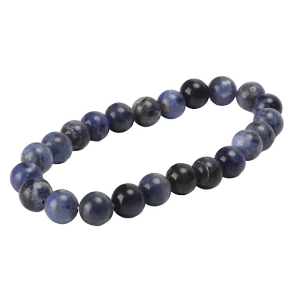 Pärlarmband Elegant Diameter 8mm Stretch Naturligt Kristallarmband för Unisex Meditation Dekompressionspresent Blå Ådrad