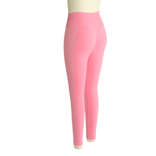 Kvinnor Yogabyxor Hög midja rumpa lyfter snabbtorkande Elastiska sportleggings L Storlek Rosa