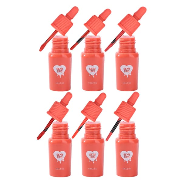 6 st/set nappflaska form långvarig läppmakeup läppstift set läppglans kit