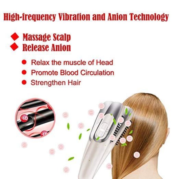 Elektrisk massasje kamhodemassasjeapparat Hårhodebunnsmassasjeapparat kam hårpleie Massasjekam for å gre vått eller tørt hår