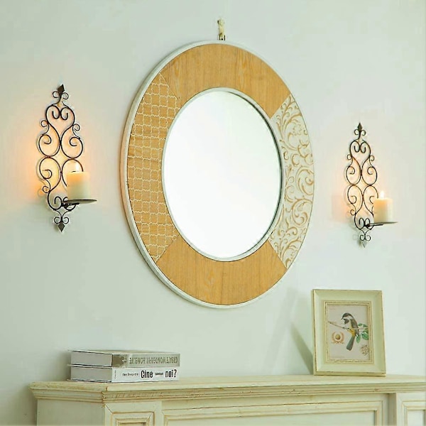 Svart Set med 2 Tealight Ljushållare Ljushållare Väggmonterad Metall Väggljushållare, Ljushållare för Vägg Sovrum Badrum Vardagsrum Dekoration