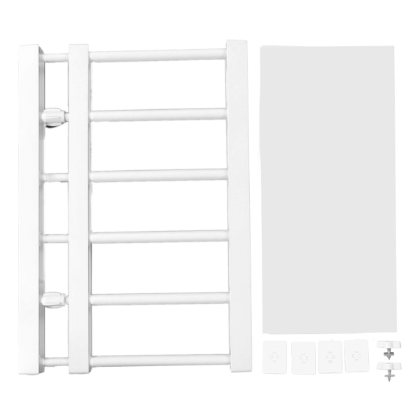 Justerbar hylle med spennstang, justerbar lengde, plassbesparende, spikerfri, utvidbar hylle for skap, garderobe, 16,5 tommer bredde 38‑55 cm / 15‑21,7 tommer lengde