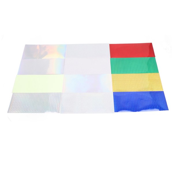 12 stk fiske lokke klistremer blandet farge laser lim film refit materiale lysende dekor