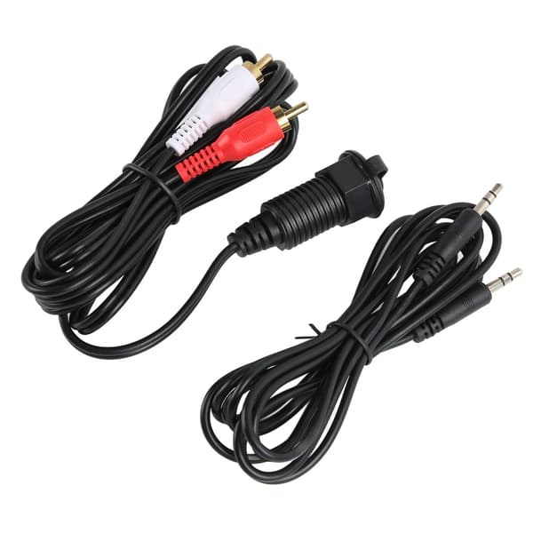 2m/6.56ft AUX Panelmonteringskabel 3,5 mm til 3RCA Dashbord Panel Flush Mount Kabel for Bil Båt Motorsykkel