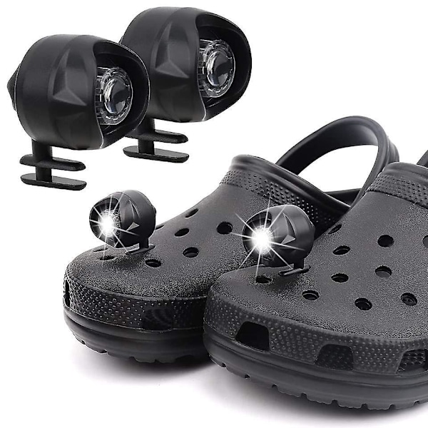 Croc-lys - 4 stk Vanntette og Ultra Lyse LED Skotilbehør for Hundelufting, Camping (Svart)