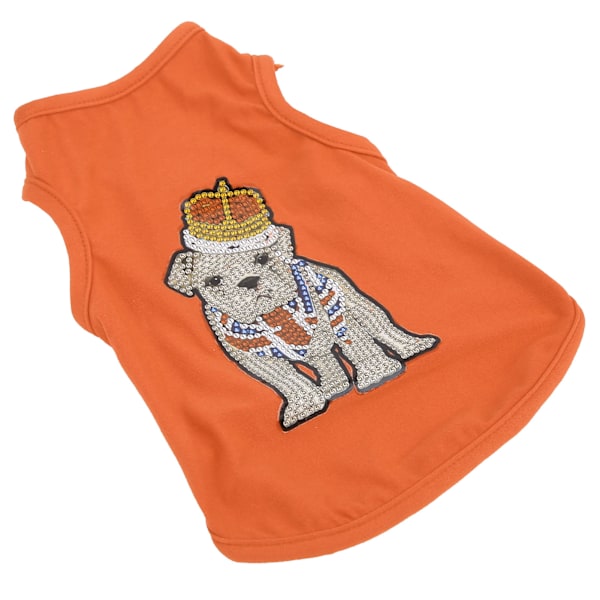 Diamantmaleri T-shirt DIY Håndlavet Kæledyr Hund Tøj Kunst Håndværk Tilbehør(Orange M)