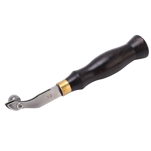 Justerbar kantfolder speilrefleksjon rustfritt stål DIY lærkantfolder med trehåndtak lærkantfolder 1,2 mm