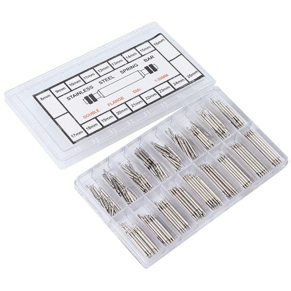 360 stk Rem Link Pins Klokkerem Quick Release fjærstenger for urremsskifte Klokkereparation
