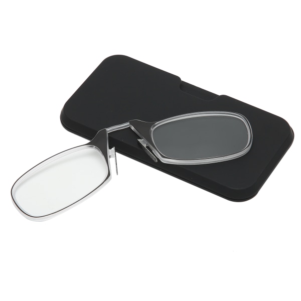 Lesebriller Blå lysblokkerende neseklemme Armløse briller for unisex eldre +100 svart