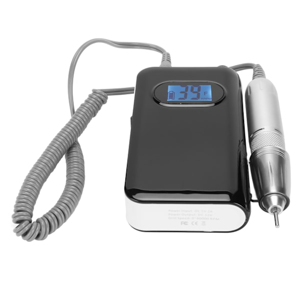 40000 RPM Nagelborrmaskin CW CCW Rotation Värmeavledning Elektrisk spikslipmaskin Svart
