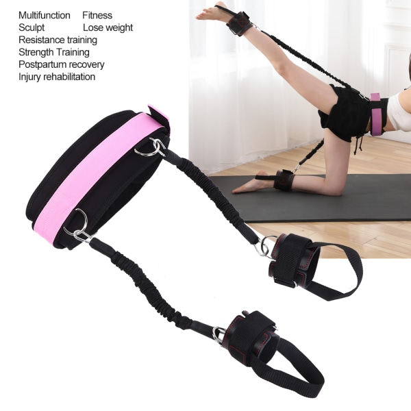 Bounce Trainer Resistance Band Harjoitusköysi Koripallo Jalkojen Voimaharjoittelu StrapPink