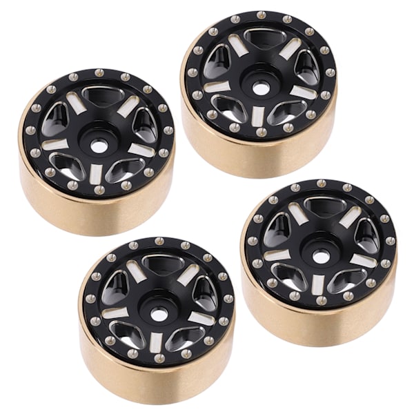 4 kpl RC Bead Lock -napoja alumiiniseoksesta messinki RC ajoneuvon renkaiden napoja Axial SCX24 1/24 musta