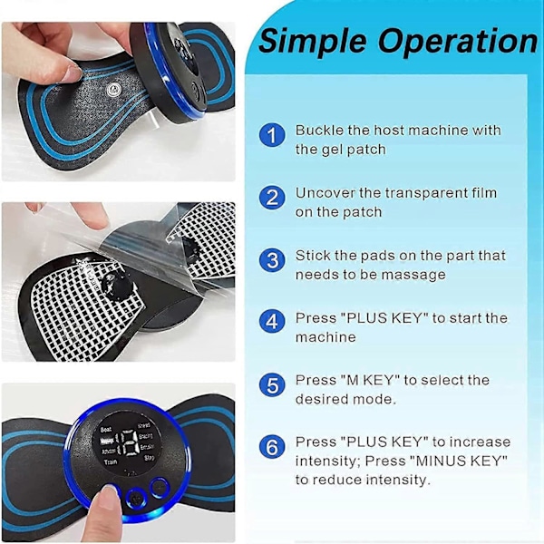 Mini Nackmassageapparat, 2 st Elektroterapi Massageapparat Elektrisk Nackmassageapparat Portabel Nackmassageapparat