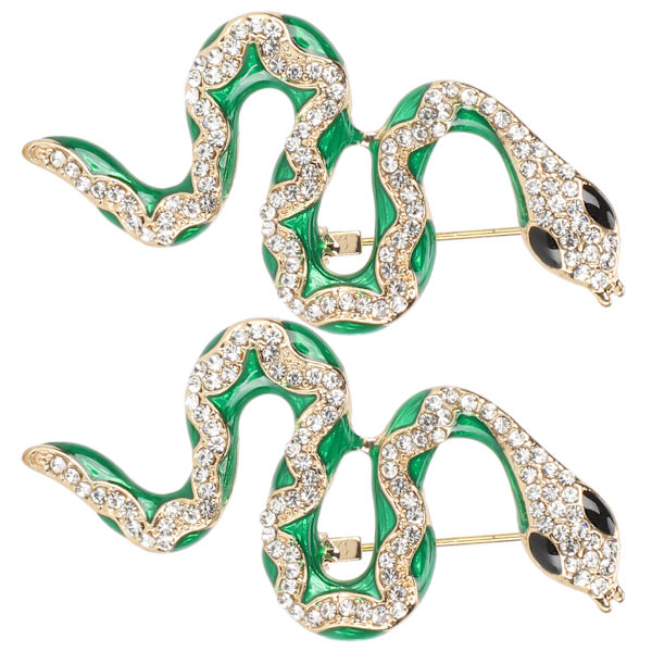 2st Snake Brosch Legering Unisex Kvinnor Män Djurdesign Brosch Badge Bag Skjorta Lapel Pin