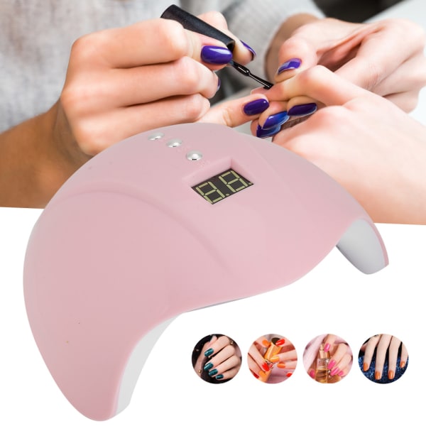 36W LED UV Neglelampe Gel Neglelaktørrer Hurtigtørrende Nail Art MachinePink