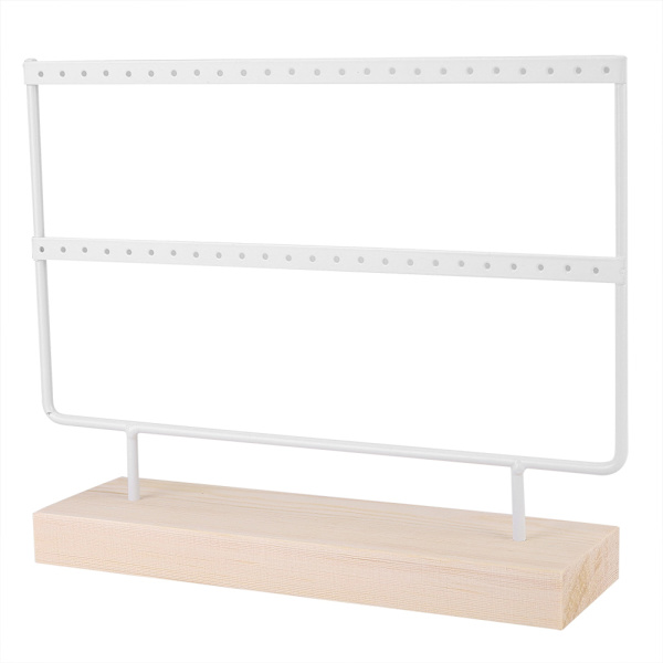 46 hål smyckesställ i metall örhängen halsband display stativ hängare förvaring organizer vit