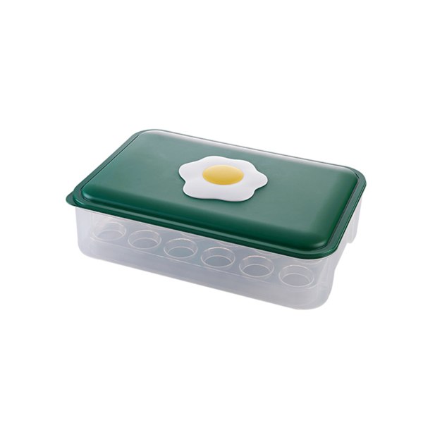 Stor kapasitet eggbeholder 28 rutenett stabelbare kjøleskap eggorganisatorer for hjemmereiser camping grønn 30x20x7,5CM