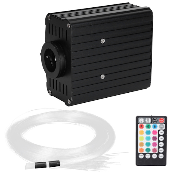 16W fiberoptisk ljus RGBW LED-takljussats APP-kontroll med 2m fiberoptisk kabel