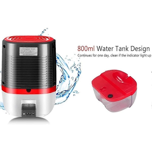 800 ml Elektrisk Luftavfuktare 25W Mini Hushållsavfuktare för Hemmakontor, Utomhus Sovrum, Etc