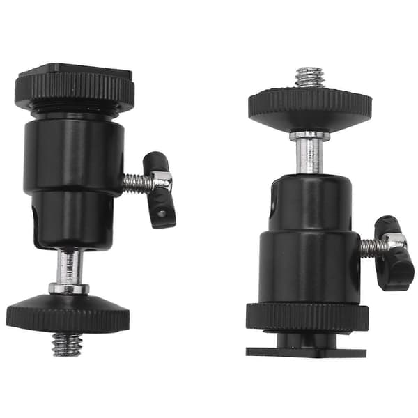 Mini Kulhuvud [2-pack] Med Blixtskofäste Adapter 360 Grader 1/4 Tum Små Kulhuvuden Vridbara -Ba